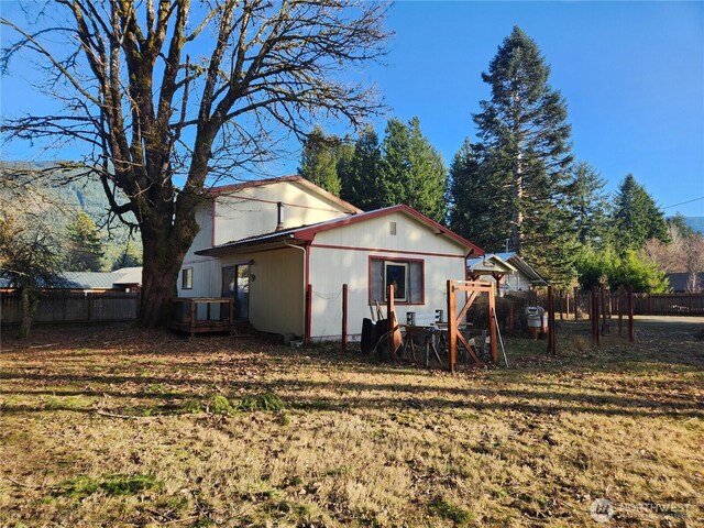 112 Combs Rd, Packwood, WA 98361 - back of property featuring a yard and fence