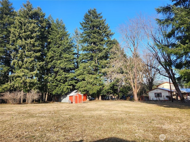 112 Combs Rd, Packwood, WA 98361 - view of yard featuring a storage shed and an outbuilding