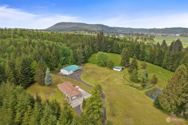 aerial view featuring a mountain view