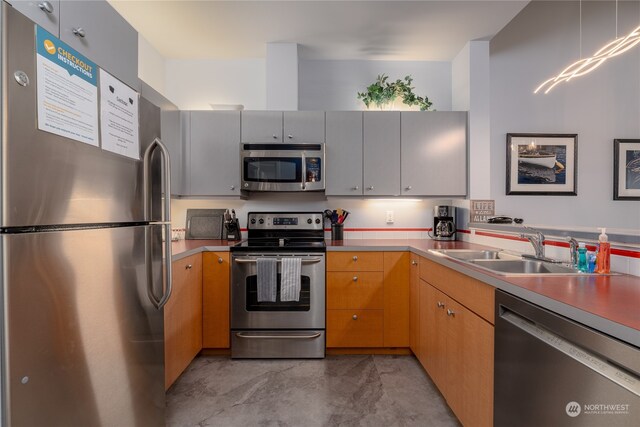 kitchen with stainless steel appliances and sink