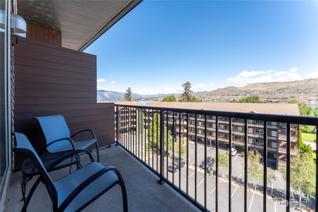 balcony with a mountain view