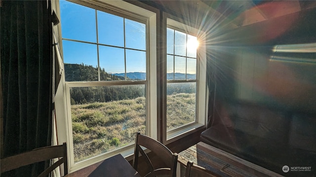 room details with a mountain view