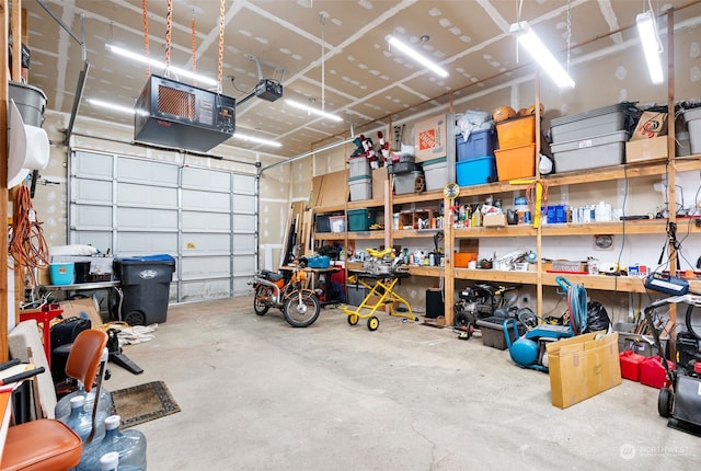 garage featuring a garage door opener