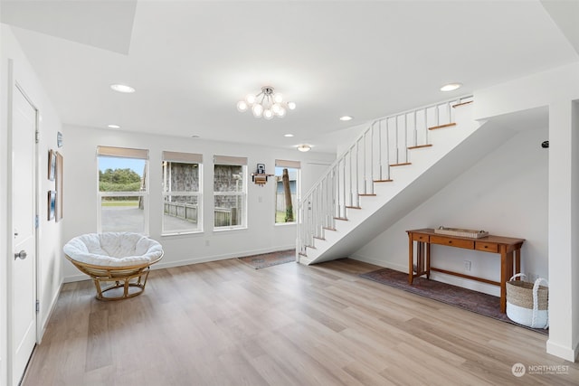 entrance foyer featuring light wood-type flooring