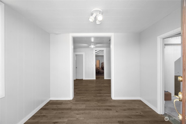 hall featuring dark hardwood / wood-style floors