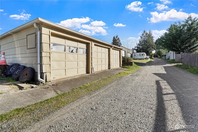 view of garage