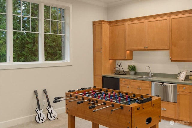 kitchen with black dishwasher, a wealth of natural light, dishwasher, and sink