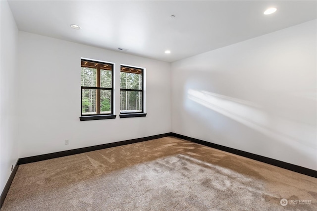 unfurnished room with carpet flooring