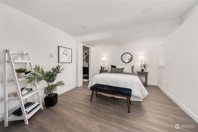 bedroom featuring hardwood / wood-style flooring