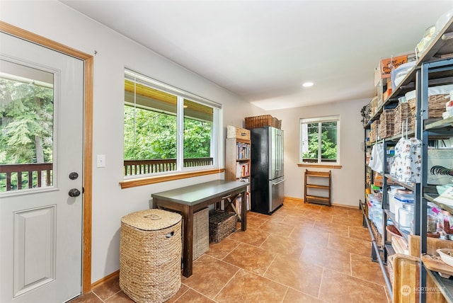 doorway with baseboards