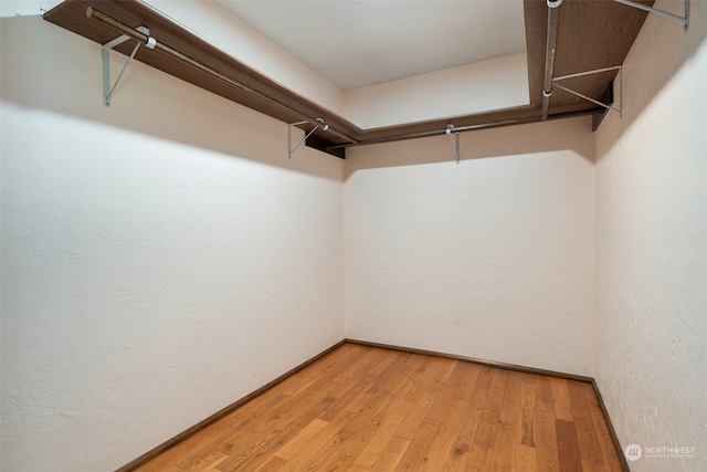 spacious closet with light wood finished floors