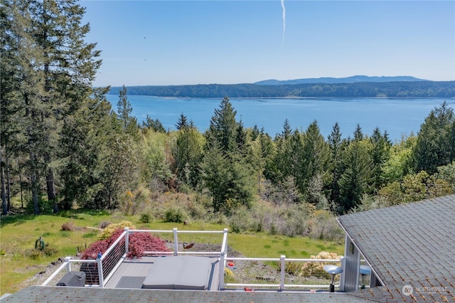 view of water feature featuring a mountain view