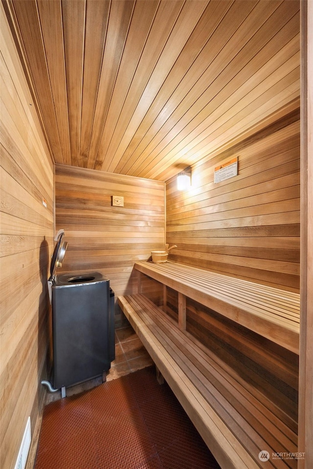 132 Hellem Dr, Packwood, WA 98361 - sauna / steam room featuring wooden ceiling and wooden walls