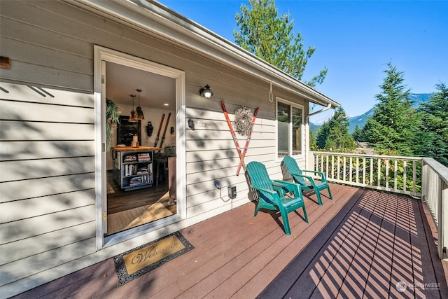 132 Hellem Dr, Packwood, WA 98361 - wooden terrace with a mountain view
