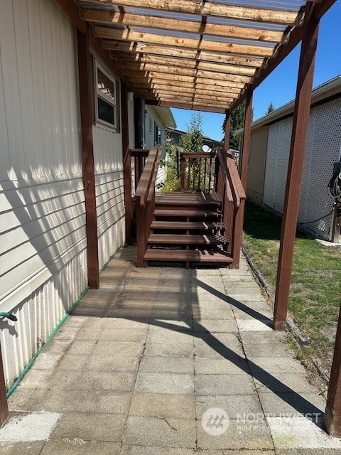 view of patio with a pergola