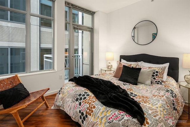 bedroom featuring dark wood-type flooring