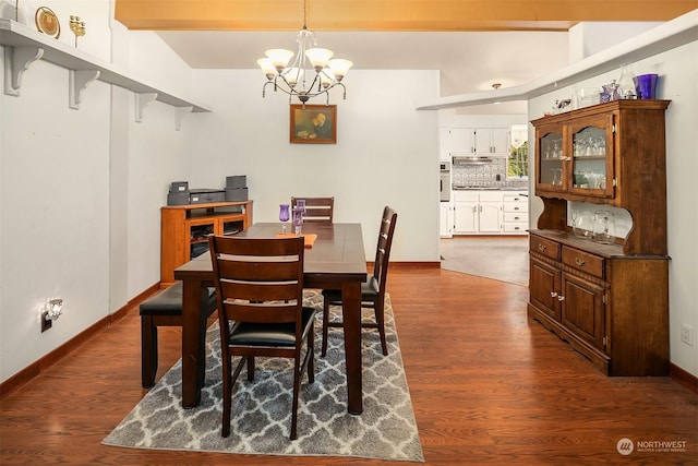 81 Hawthorn Ln, Easton, WA 98925 - dining space with a chandelier and dark wood-style flooring
