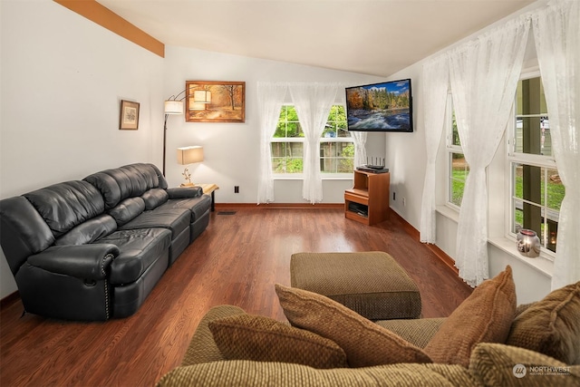 81 Hawthorn Ln, Easton, WA 98925 - living room with vaulted ceiling and wood finished floors