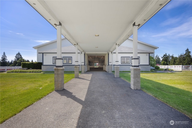 view of patio / terrace featuring a carport