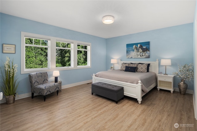 bedroom featuring wood-type flooring