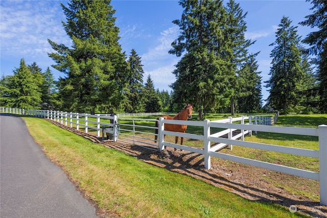 exterior space featuring a rural view