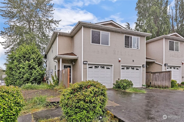 view of front property with a garage