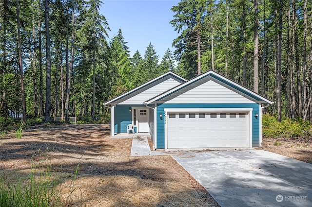 view of front of home with a garage