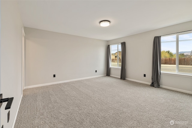 empty room featuring plenty of natural light and light colored carpet