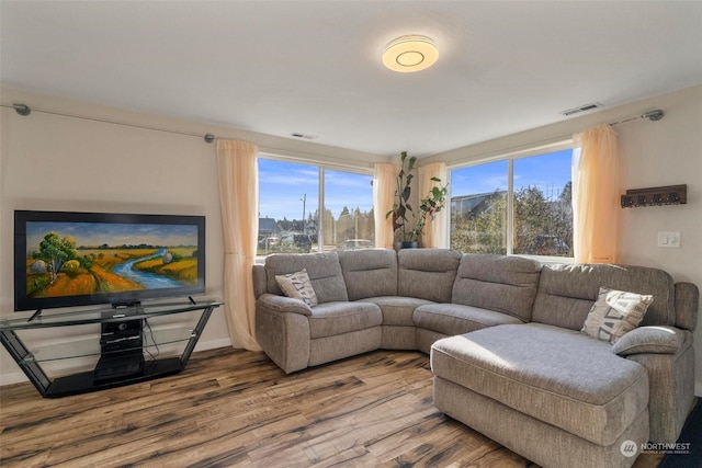 living room featuring hardwood / wood-style floors