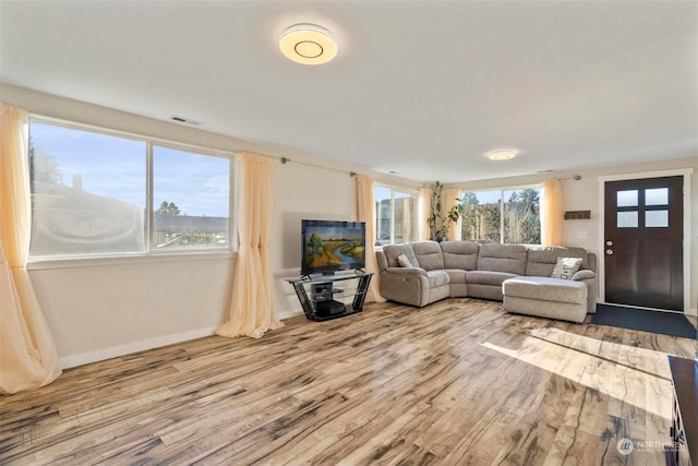 living room featuring hardwood / wood-style floors