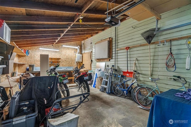 garage featuring a garage door opener