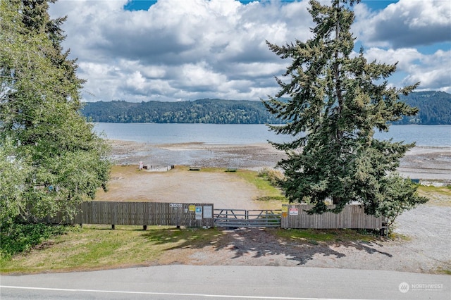 property view of water featuring a mountain view