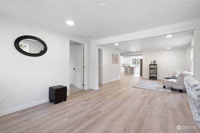 living room featuring light hardwood / wood-style floors