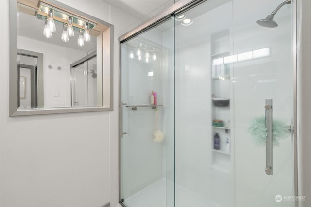 bathroom featuring walk in shower