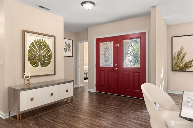 foyer featuring dark hardwood / wood-style flooring