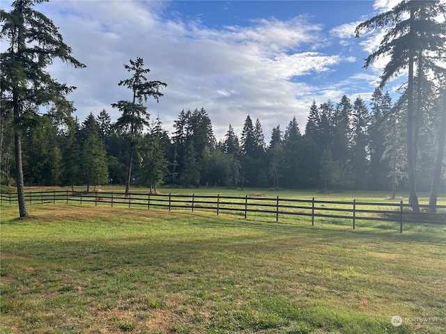 view of yard featuring a rural view