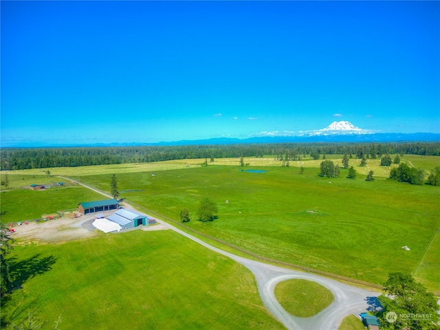 aerial view with a rural view