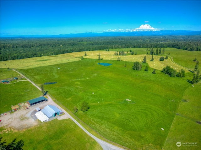 drone / aerial view with a rural view