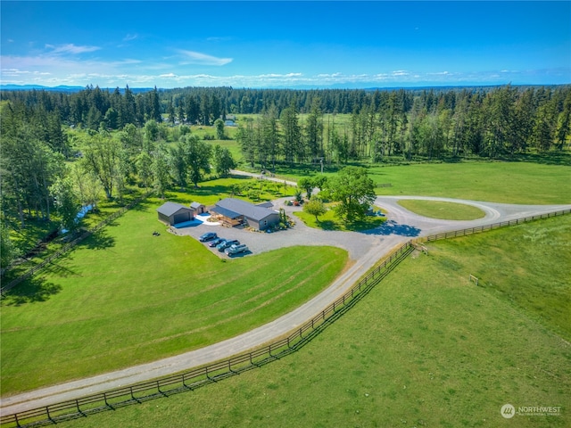 drone / aerial view featuring a rural view