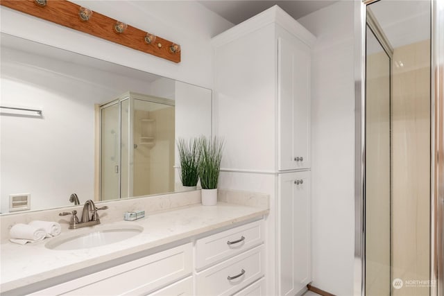8167 Possession Ridge Ln, Clinton, WA 98236 - bathroom with walk in shower and vanity