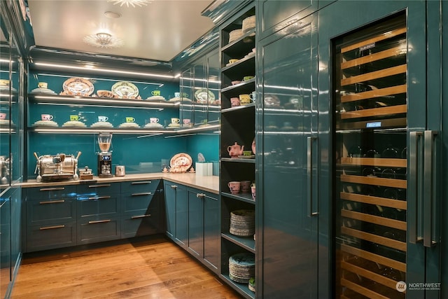 pantry with beverage cooler