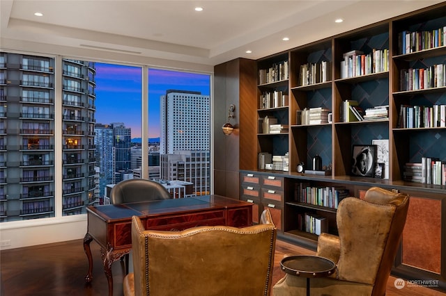 sitting room with hardwood / wood-style floors