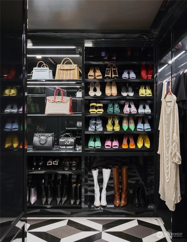 view of walk in closet