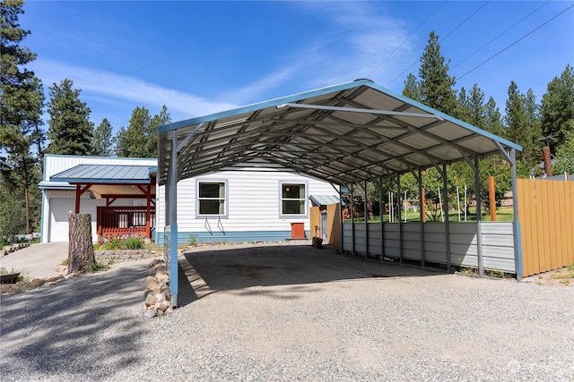 view of car parking with a carport