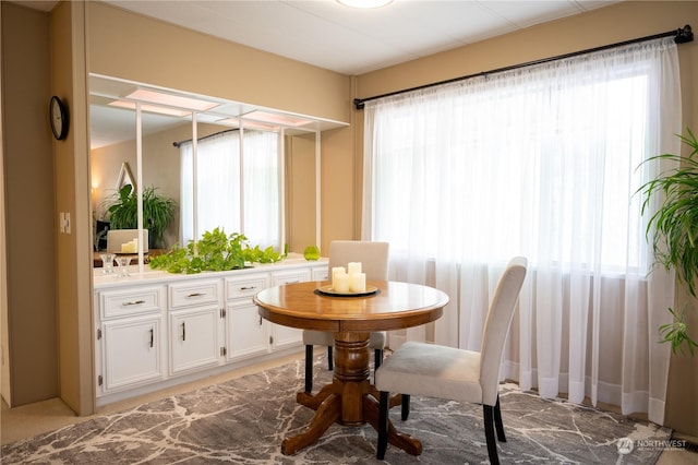 dining area with plenty of natural light