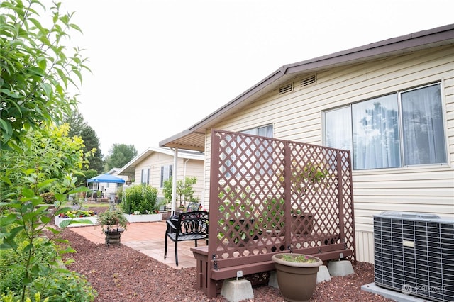 view of patio / terrace featuring central AC