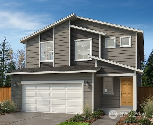 view of front of home featuring a garage