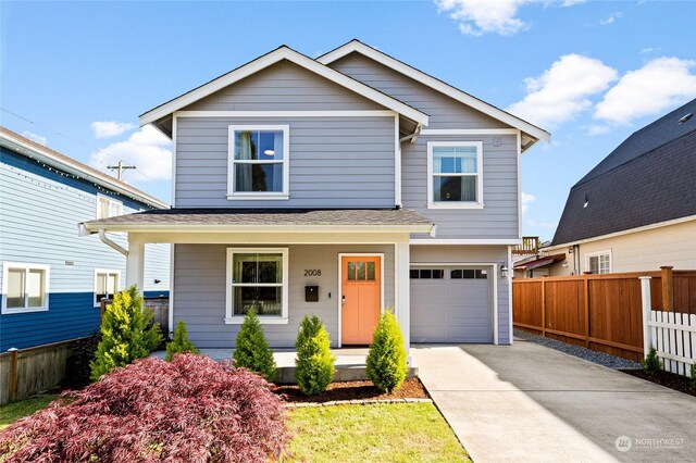 view of front facade with a garage