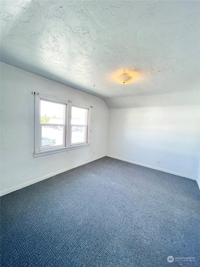 1579 2nd Ave N, Okanogan, WA 98840 - unfurnished room with a textured ceiling, baseboards, carpet floors, and vaulted ceiling