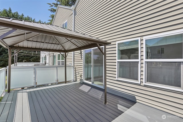 deck featuring a gazebo